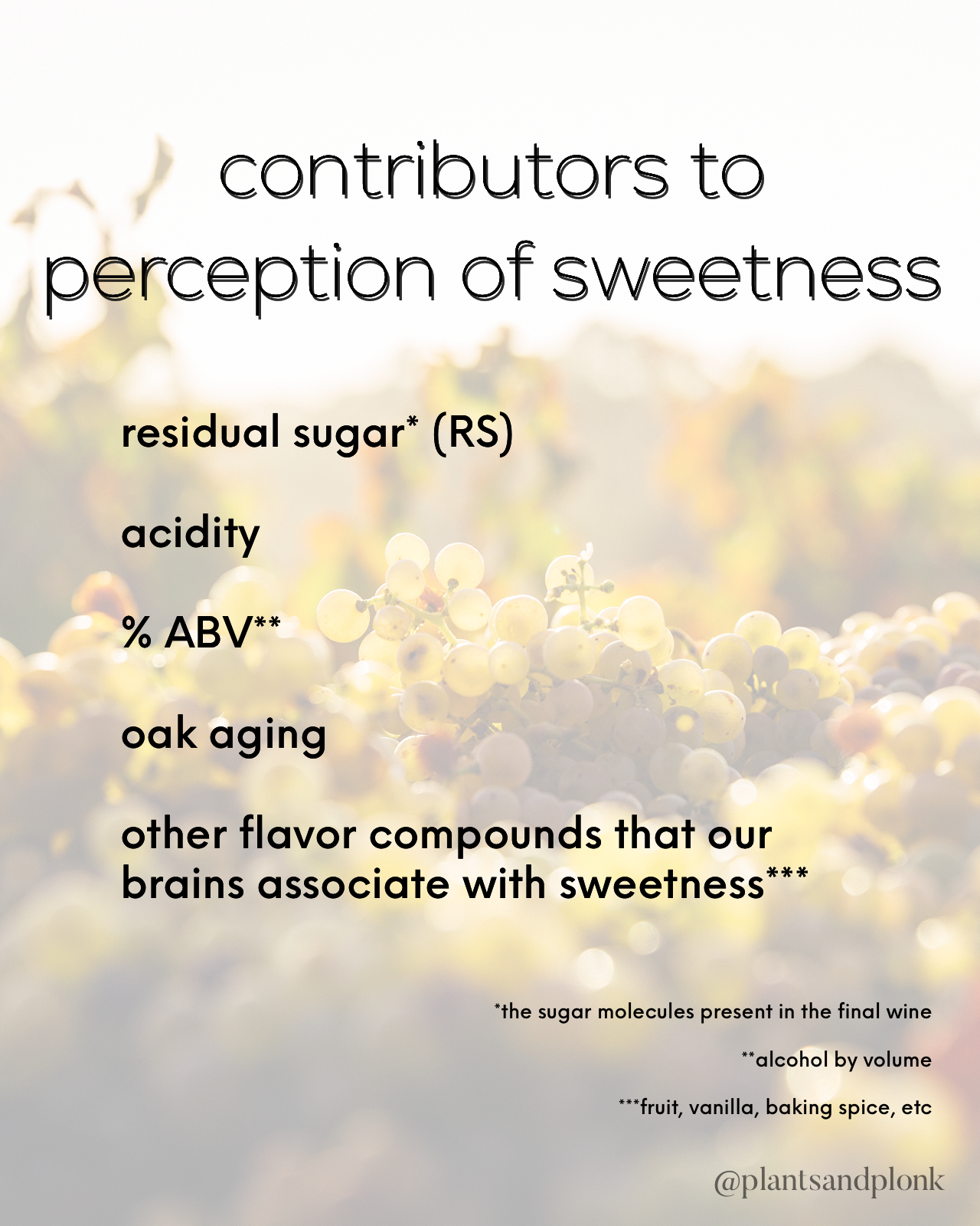 contributors to perception of sweetness in wine